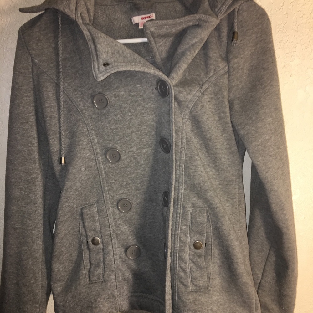 Gray rain coat